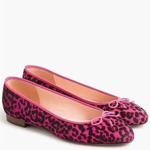 J.Crew Kiki ballet flats in pink leopard calf hair